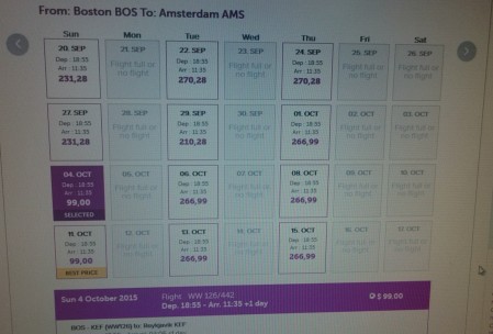 bos to Ams